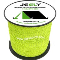 50m/20m 2mm 5/64'' 600lb UHMWPE Core with Polyester Jacket Rope with Reflective Tracers Guy Line For Tent Hammock Cord