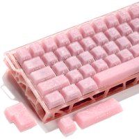 XVX Pink Jelly Forged Carbon Textured Cherry Profile Side-Printed Keycap Set 126-Key