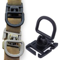 4Pcs 360 Rotation D-Ring Clips Tactical Bag Accessories for MOLLE Webbing Attachment Backpacks D-Ring Grimloc Locking D-Ring