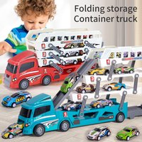 Verbesserte große Auswurf Mini Slide Legierung Container Auto Engineering Auto mehr schichtig kann blauen Rennwagen mit 6 qcar erhalten