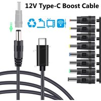 Type-C Power Cable PD to DC 5.5*2.1mm 5V to 12V Boost Converter WiFi to Powerbank Connector TypeC Cord For Wifi Router Modem Fan