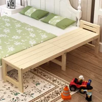 Folding Wooden Children's Bed Solid Splicing Bed Widened King Bed for Naps Small Single Beds for Bedroom Portable Toddler Nap