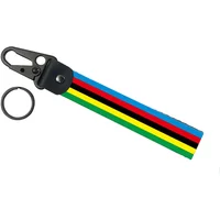 For UCI World Champion Stripes Metal KeyRing Hook Nylon Strap Tow Sides Thermoprint KeyChain Lanyards Strap Wrist strap Accessor