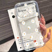 Cartoon Flower Pattern Clear Minimalism TPU Case For IPhone 17 Pro Max Air 11 15 12 14 13 16 Pro Max Plus 16e 17Pro Cute Cover