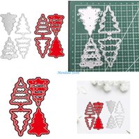 U2JC Christmas Trees Metal Cutting Dies Stencils DIY Scrapbooking Album Paper Card Template Mold Embossing Decoration