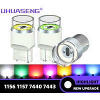UHUASENG 2PCS 12V 24V Strobe 1156 1157 Red 7443 T20 7440 P21W BAY15D BA15S P21/5W R5W Flash Car Led Bulb Signal Lamp Light Truck