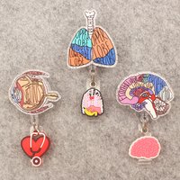 People Brain Eyes Lungs Style Rotate Badge Reel Nurse Workers Enfermera ID Holder Retractable Card Holder Accessory