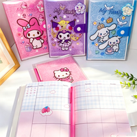 Sanrio 32K Plush Cover Notebook with Clasp and Pen, Daily Planner, Portable Notebook, Cute Student Stationery Gift.