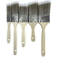 5pcs Double Thick Paint Brush Set Wood Stain Brushes for Painting Walls and Fence Staining, Wooden Handle Masonry Paint brush
