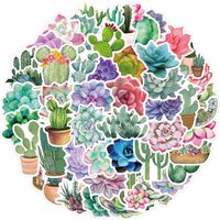 50PCS Succulent Stickers For Laptop Journaling Planners Phone Cute Cactus Plants Decals Scrapbooking Pack For Girls Kids