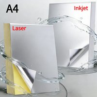 A4 20PCS Matte Silver Adhesive Paper Waterproof Tear Resistant Strong Adhesive Inkjet Laser Printing Capability Sticker