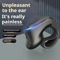 Wireless Bluetooth 5.3 Headset Clip-On Earphone 3D Stereo Sound Music Headphone For iPhone For Huawei For OPPO Phone Headphones