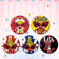Japan Fashion Hysteric Mini 32/44/58mm Handmade Pin Round Snap-in Brooches For Backpack Cothes Accessories Badge Hat Decoration