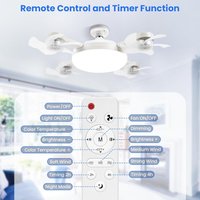 60W E27 Ceiling Fan With Lights And Remote Control 4 Heads LED Drone Modern Ceiling Fans Light Bulb 3 Speeds Dimmable Room Lamp