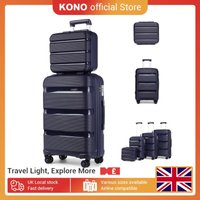 Kono PP Hard Shell Luggage - 14" Beauty Case / 20"/24"/28" PP Suitcases with TSA Lock & Spinner Wheels Various colours available