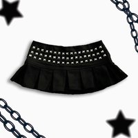 Y2k Clothes Gothic Punk Studded Mini Skirt Harajuku Sexy Ultra Short Rivet Pleated Skirt Hot Girl Kawaii Skirt Womens Clothing
