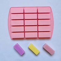 15 Cavity Rectangle Silicone Chocolate Molds Small Candy Mold For Energy Bars Cereal Bar Ice Cube Trays Mini Cake Pan