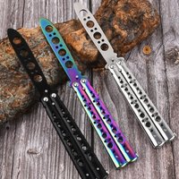 Foldable Butterfly Knife Trainer Portable Stainless Steel Practice Knifes Cosplay Accessories Folding Knife for Outdoor Games