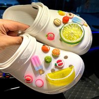 New Refreshing Lemon Advanced Shoe Decorations Fashion 3D Fruit Shoe Charms Set Summer DIY Detachable Buckle Shoes Acce