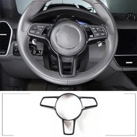For Porsche Macan Cayenne Panamera 718 911 918 ABS Matt Black Texture Interior Steering Wheel Cover Trim Interior Accessories