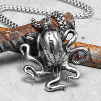 Octopus Tentacles Men Necklaces with Pendant Stainless Steel Jewelry for Male Women Punk Hip Hop Accessories Gifts Wholesale