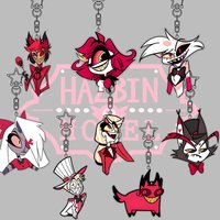 Hazbin Hotel Stars Keychain Kawaii Alastor Angel Dust Vaggie Charlie Bag Decoration Diy Material Student Acrylic Pendant Gifts