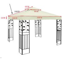 300D Polyester Cloth Double Tier Gazebo Roof Cover Garden BBQ Gazebo Top Replacement Cover Outdoor Replacement Canopy Top
