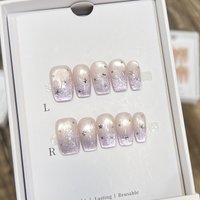 10Pcs Fine Sparkling Cat's Eye Press on Nails False Nails Square Head Press on Nail Manicure Wearable Detachable Nail Tips Art