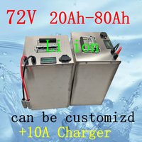 72V Lithium-Ion Battery with BMS 20AH-80AH for Motorcycle Electric Car Pedal Energy Golf Cart High Capacity Rechargeable Battery