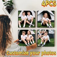 Customized 4-Photo Poster for Home Decor - Ideal Artwork for Family Pet Wedding Photos Perfect Gift Idea-frameless