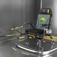 AK European Style Fishing Chair, Foldable Aluminum Alloy Recliner with Multi-Position Backrest, Complete Set for Anglers