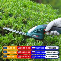POSENPRO 7.2V Pruning Shears 2in1 Cordless Grass Hedge Trimmer Battery Rechargeable Shear Hedger Cordless Garden Tool