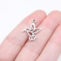 WYSIWYG 40pcs 19x17mm Antique Silver Color Cutout Hummingbird Charms Pendant For DIY Jewelry Making Jewelry Craft Findings