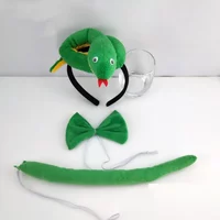 Adult Kids Plush Girls Boy Snake Headband Animal Ear Tail Bow Birthday Party Cosplay Costume Christmas Halloween Headwear