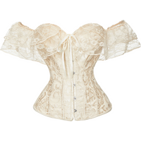 Wedding Date Portrait Gentle Style Waist Skimming Ivory Plaid V Neck Lace Edging Shaping Bra