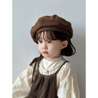 Autumn Children Beret Japanese Girl Octagonal Hat Solid Color Fashion Kids Pumpkin Hats Baby Artist Painter Cap 1-5year Toddler
