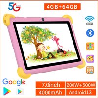 7 Inch 5G Kids' tablets Android Learning Games Pad Kids-Proof protective Case Tablet Quad Core 4GB+64GB ROM Children's best Gift