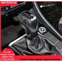 For VW Taigun/Tacqua/Sagitar/Polp/T-Cross/Passat ABS Material Carbon Fibre Grain Gear Shift Handle Decorative Cover Accessories.