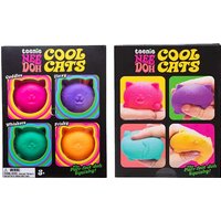 Needoh Cool Cats 4pcs Squeeze Toys Slow Rising Squishy Balls Non-toxic Fidget Toys for Stress Relief Great Gift for Kids Teens