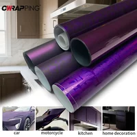PET Purple Decorative Stickers Waterproof Self-adhesive Shine Matte Carbon Fiber Vinyl Film Home Furniture Car Creative Decals