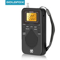 Portable Radio Mini AM FM Weather Radio Pocket Radio Player LCD Screen Digital Alarm Clock Radio Long Range Best Reception