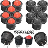 5/20/100Pcs KCD1-105 Round Button Switch Snap-in ON-Off 2 Pin Boat Shape Rocker Switch AC 250V/6A 125V/10A