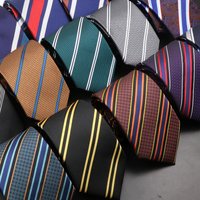 New Design Men Tie Brown Striped Ties Paisley Flower Neckties Men Business Dropshipping Groom Wedding Collar Accessories Gift