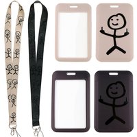Stick Figure Anime Lanyard Badge Holder ID Card Lanyards Mobile Phone Rope Key Lanyard Neck Straps Keychain Key Ring Decorations