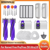 For 나르왈 Narwal Freo Pro Freo Z10 Ultra J5 Robot Vacuum Cleaner HEPA Filter Main Brush Mop Cloth Dust Bag Wheel Accessories
