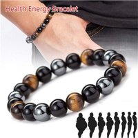 Natural Black Obsidian Hematite Tiger Eye Beads Bracelets Men Health Protection Women Soul Energy Jewelry Pulsera Hombre