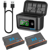 2100mAh High Capacity Battery For Insta360 X4 Air+LCD Dual Fast Charging Case Storage Box For Insta 360 X4 Air Accessories
