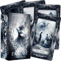 Dark Fantasy Tarot Deck, 78-Cards with Guidebook, Gothic-Style Taro Cards, Uncovering Hidden Truths, Fortune-telling Toy, 12x7cm