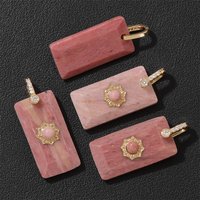 2Pcs 13x25mm Natural Stone Rectangle Pendant, Amethyst Lapis Tiger Eye Healing Crystal Charm for DIY Necklace Jewelry Gift