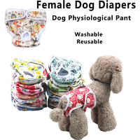 1/3pcs Washable Female Dog Diapers Size Adjustable Pet Physiological Pant for Female Dog Period Reusable Dog Panties RandomColor